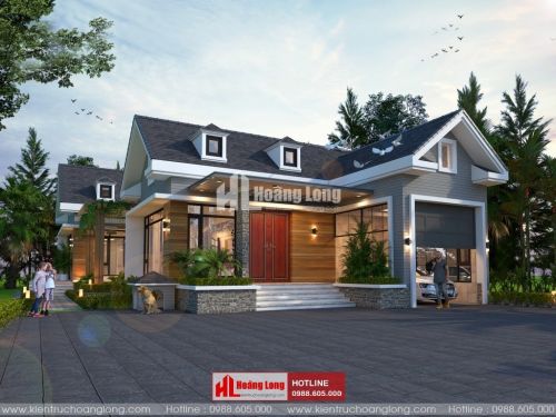 TOP 5 biệt thự 1 tầng hiện đại mái Thái 2023