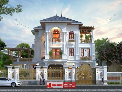 TOP 5 biệt thự 3 tầng tân cổ điển mái Nhật 2023