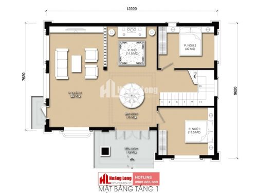 Thiết kế biệt thự 2 tầng hiện đại tại Phổ Yên HL51095