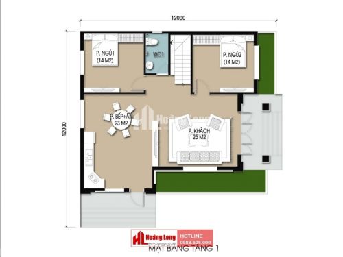 Phong thủy mái nhà biệt thự 2 tầng tại Nam Đàn HL51114