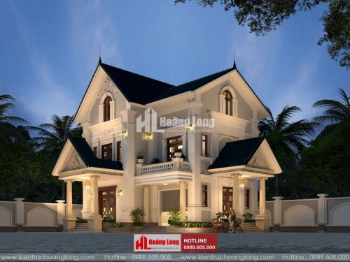 Thiết kế biệt thự 2 tầng hiện đại tại huyện Vũ Thư HL51130