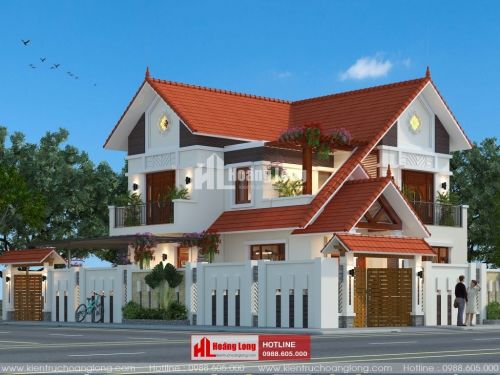 Phong thủy mái nhà biệt thự 2 tầng tại Hạ Long HL51155