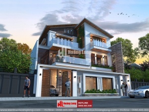 Phong thủy mái nhà biệt thự 3 tầng tại Quỳ Châu HL51287