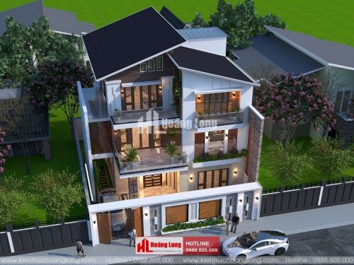 Phong thủy mái nhà biệt thự 3 tầng tại Quỳ Châu HL51287