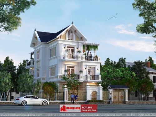 Thiết kế biệt thự 3 tầng tân cổ điển tại Mộc Châu HL51609