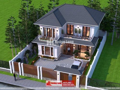 Thiết kế sân vườn biệt thự 2 tầng tại Vị Xuyên HL50915