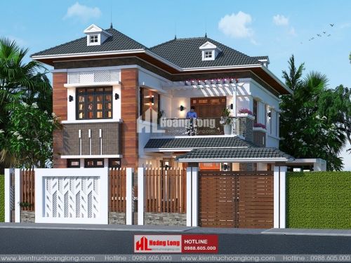 Thiết kế biệt thự 2 tầng mái Nhật tại Tiên Lãng HL50920