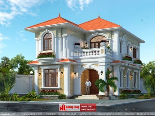 Thiết kế biệt thự 2 tầng mái Nhật tại Thái Thụy HL50946