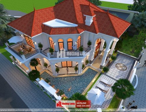 Phong thủy mái nhà biệt thự 2 tầng tại Nho Quan HL50966