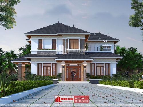 Thiết kế biệt thự 2 tầng mái Nhật tại Gò Công HL50978