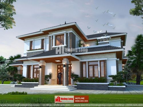 Thiết kế biệt thự 2 tầng mái Nhật tại Gò Công HL50978